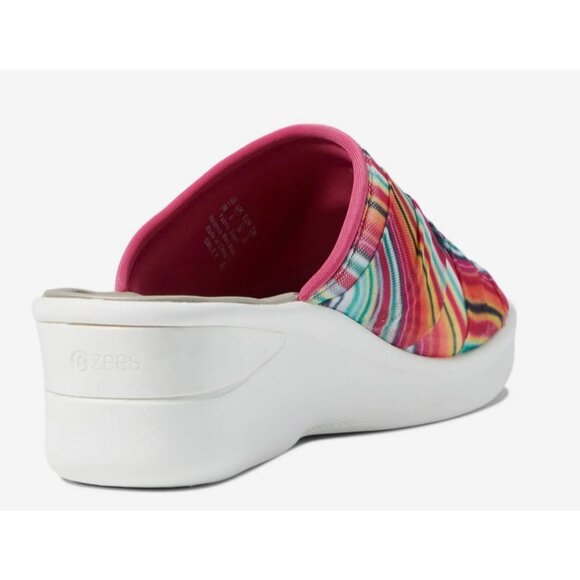 BZees Women's Smile II Slide Sandals Wave Stripe Fabric 8M - Picture 4 of 7